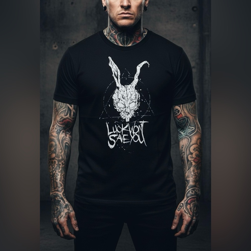 RARE Luck Won’t Save You Donnie Darko Deathcore Merch T-Shirt